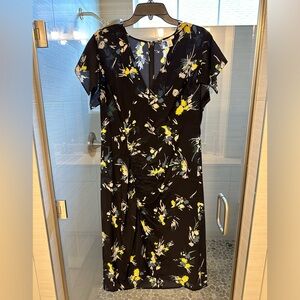 Lewit Navy, floral, short sleeved dress. Size 12